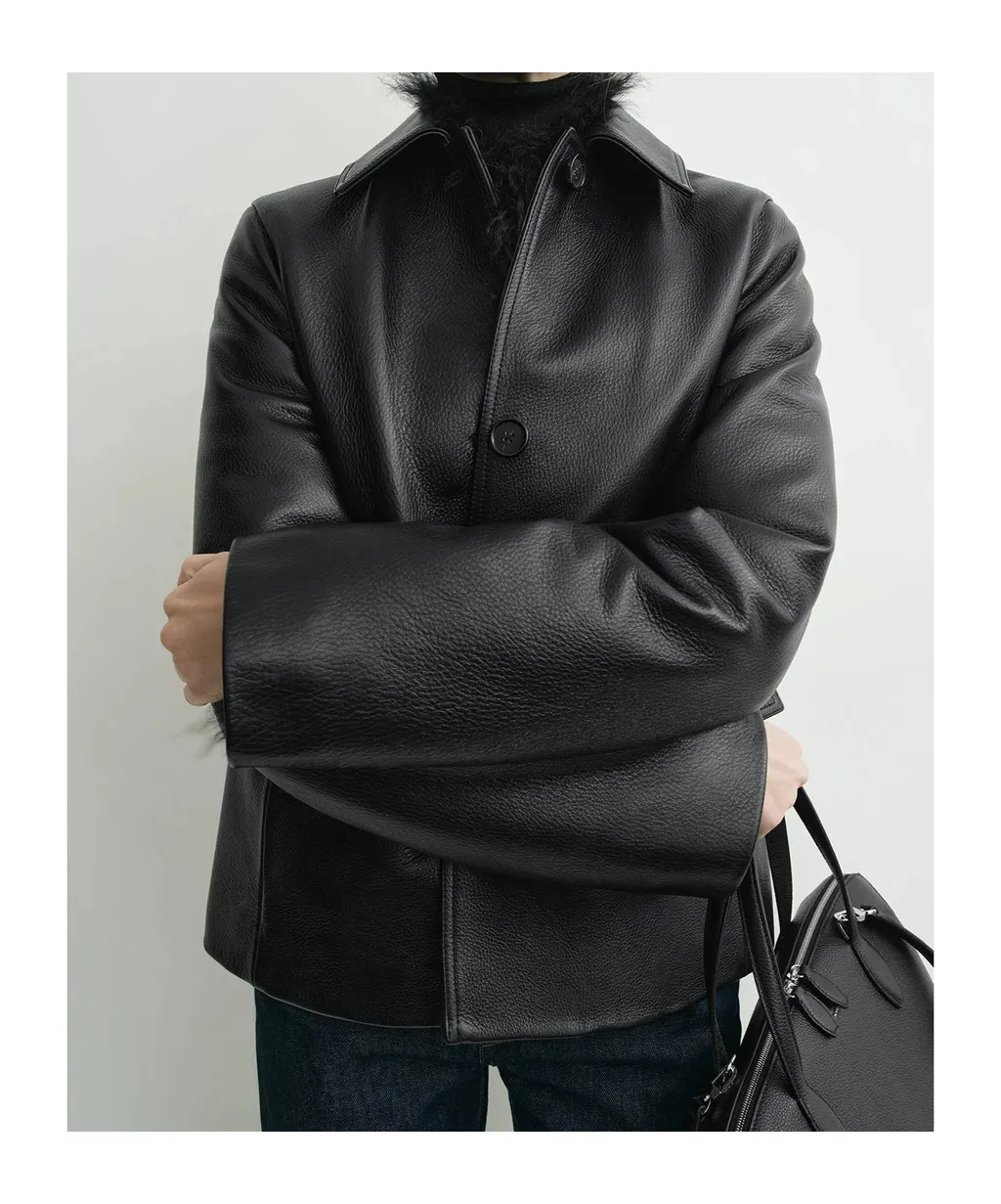Long Sleeve Leather Jacket