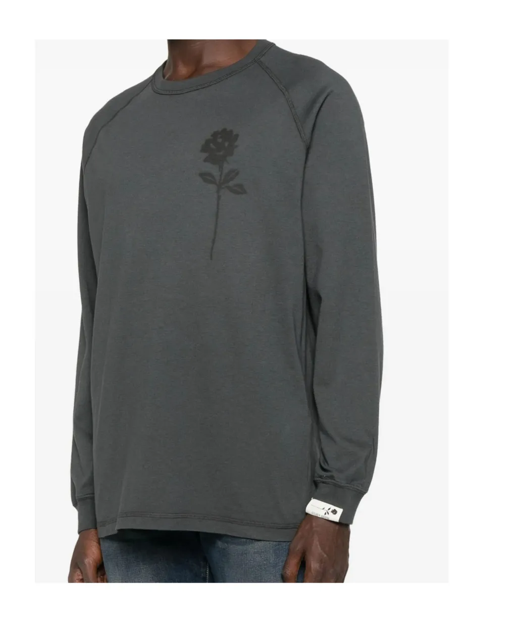 Rose-Print Raglan T-Shirt