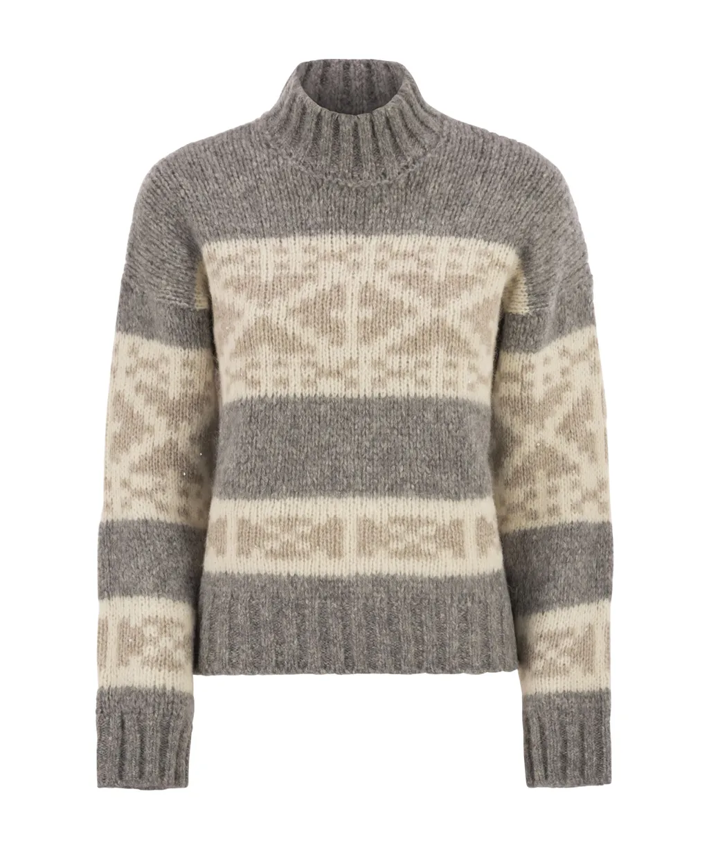 Peserico Geometric High Neck Knitwear