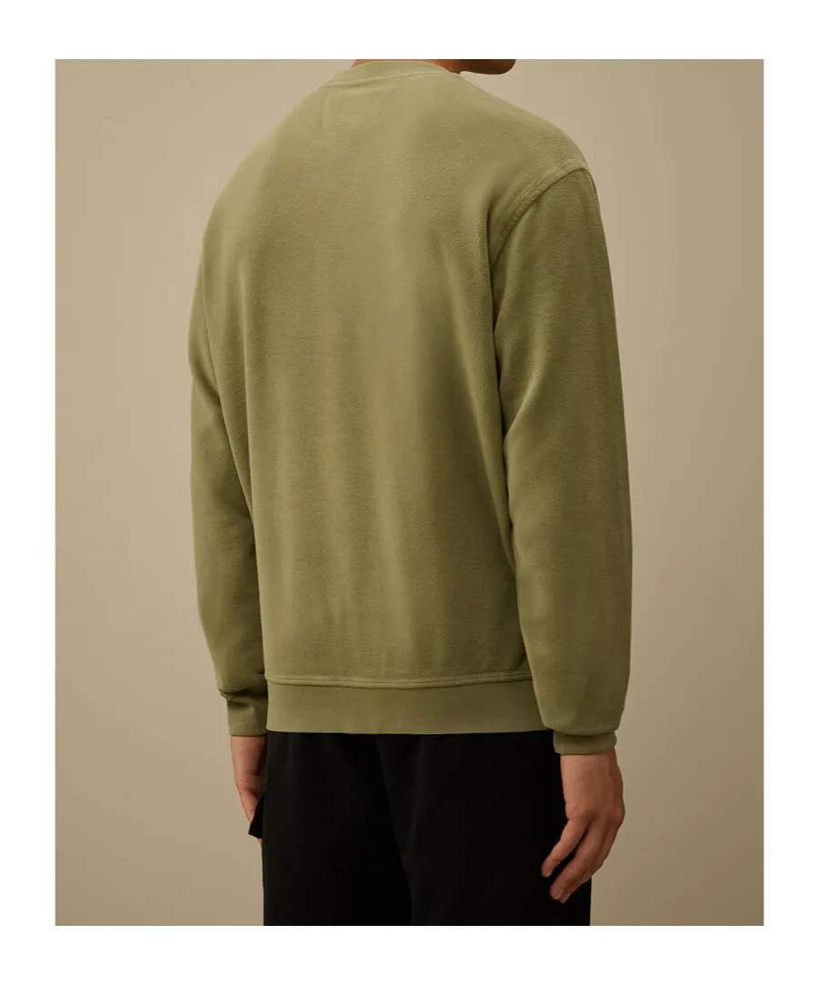 C.P. Company Brushed Emerized Diagonal Fleece Crewneck Sweatshirt