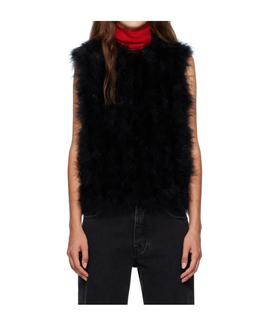 Cropped Feather Vest