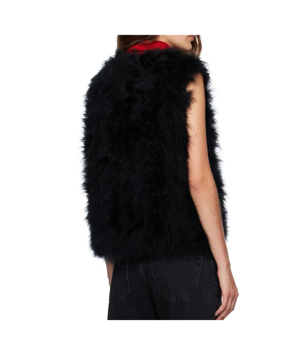 Cropped Feather Vest