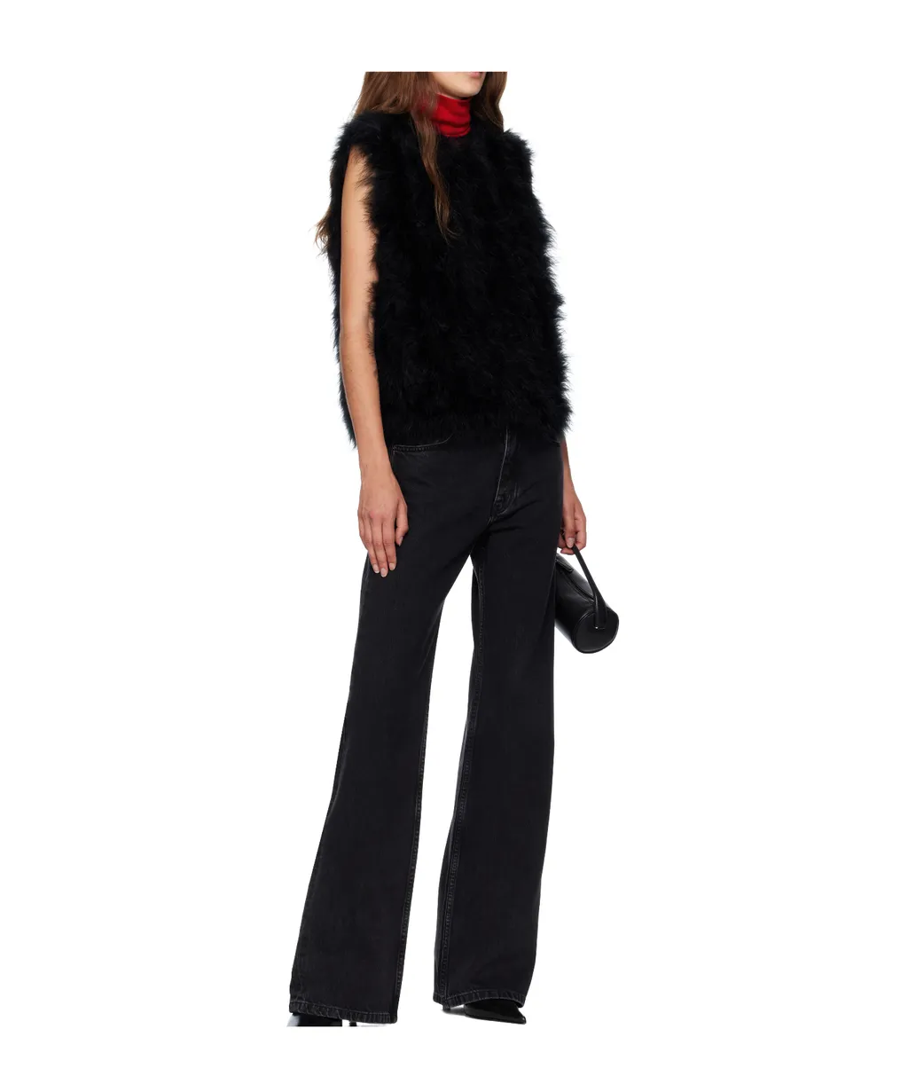 Cropped Feather Vest