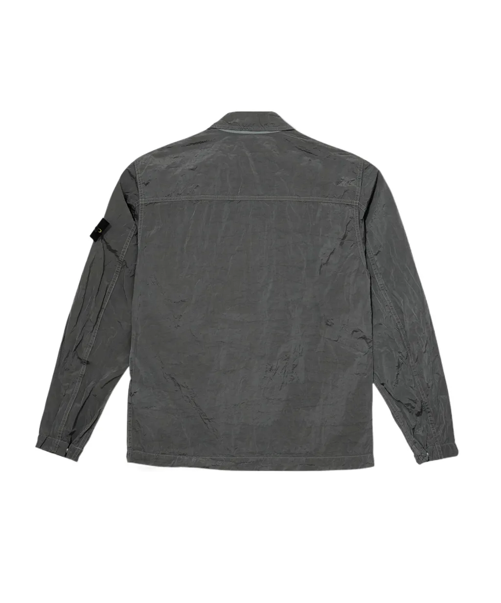 Stone Island Logo Patch Zip-Up Overshirt