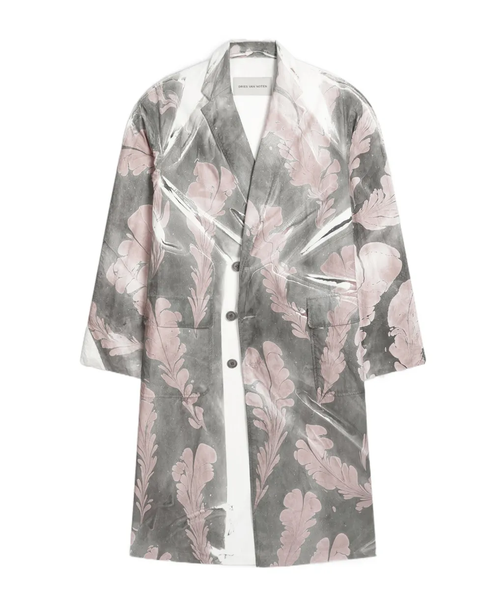 Printed Double-Breasted Coat