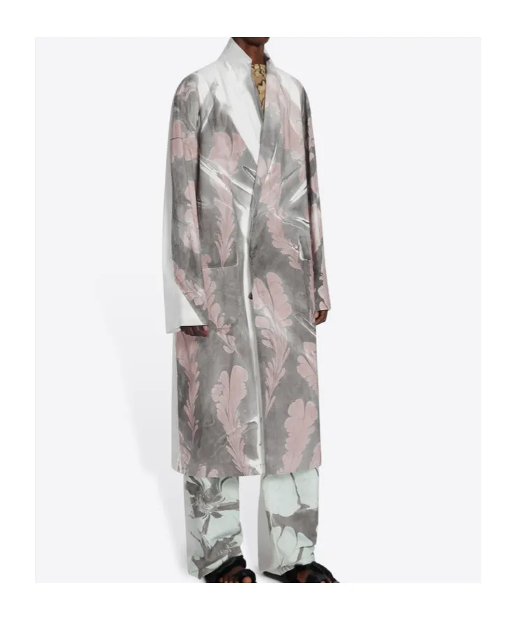Printed Double-Breasted Coat