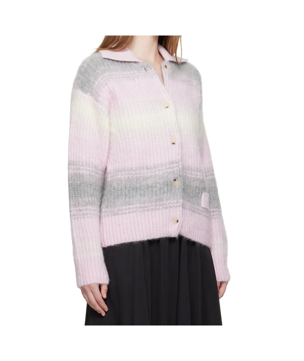 Hairy Knitted Cardigan In Alpaca Wool Kenzo Speed Stripe