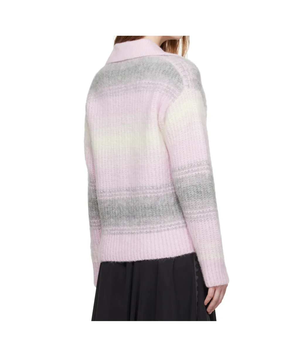 Hairy Knitted Cardigan In Alpaca Wool Kenzo Speed Stripe