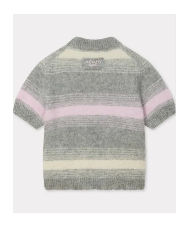 Hairy Knitted Top In Mixed Alpaca Wool Kenzo Speed Stripe
