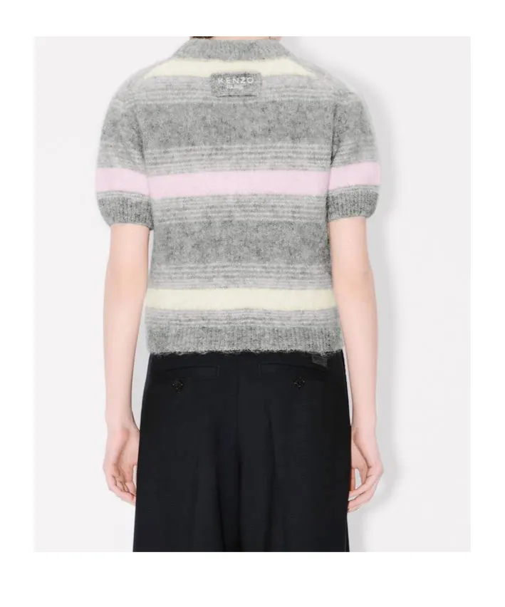 Hairy Knitted Top In Mixed Alpaca Wool Kenzo Speed Stripe