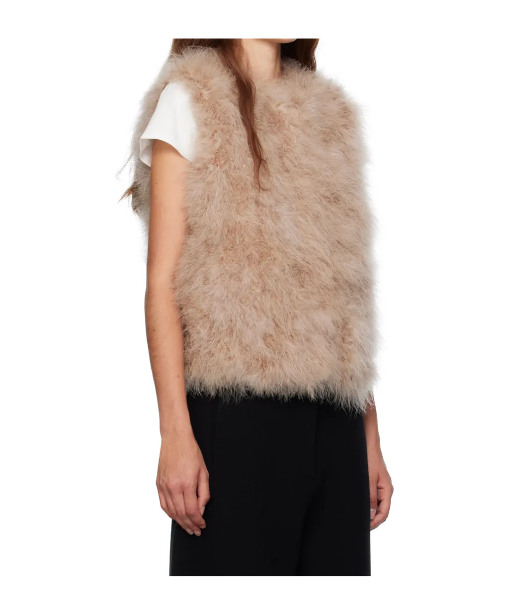 Cropped Feather Vest