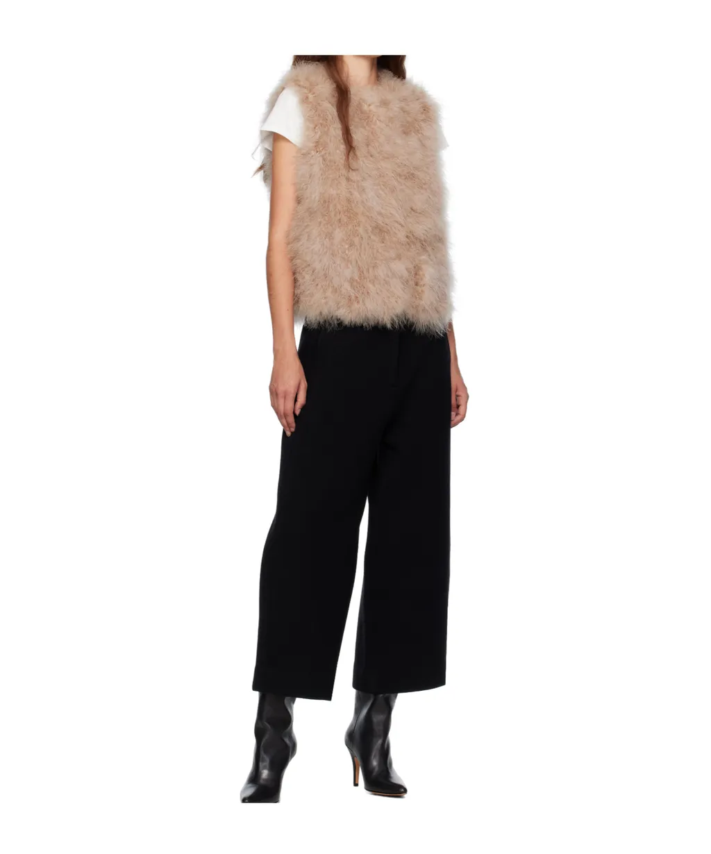 Cropped Feather Vest