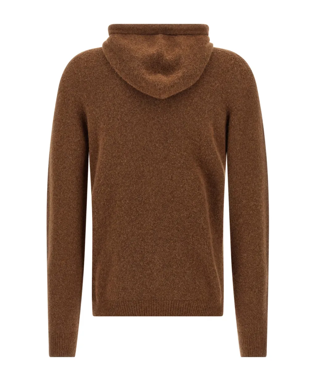 Hooded Cuffed-Sleeve Sweater