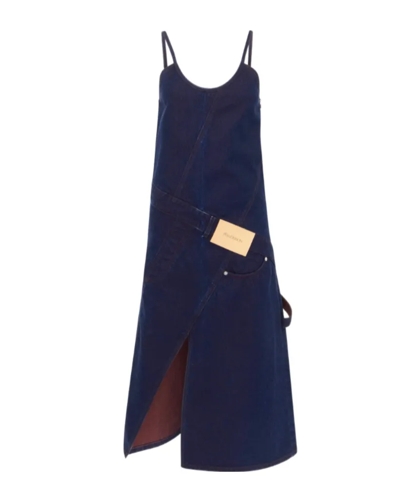 Denim Panelled Midi Dress