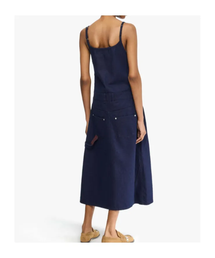Denim Panelled Midi Dress
