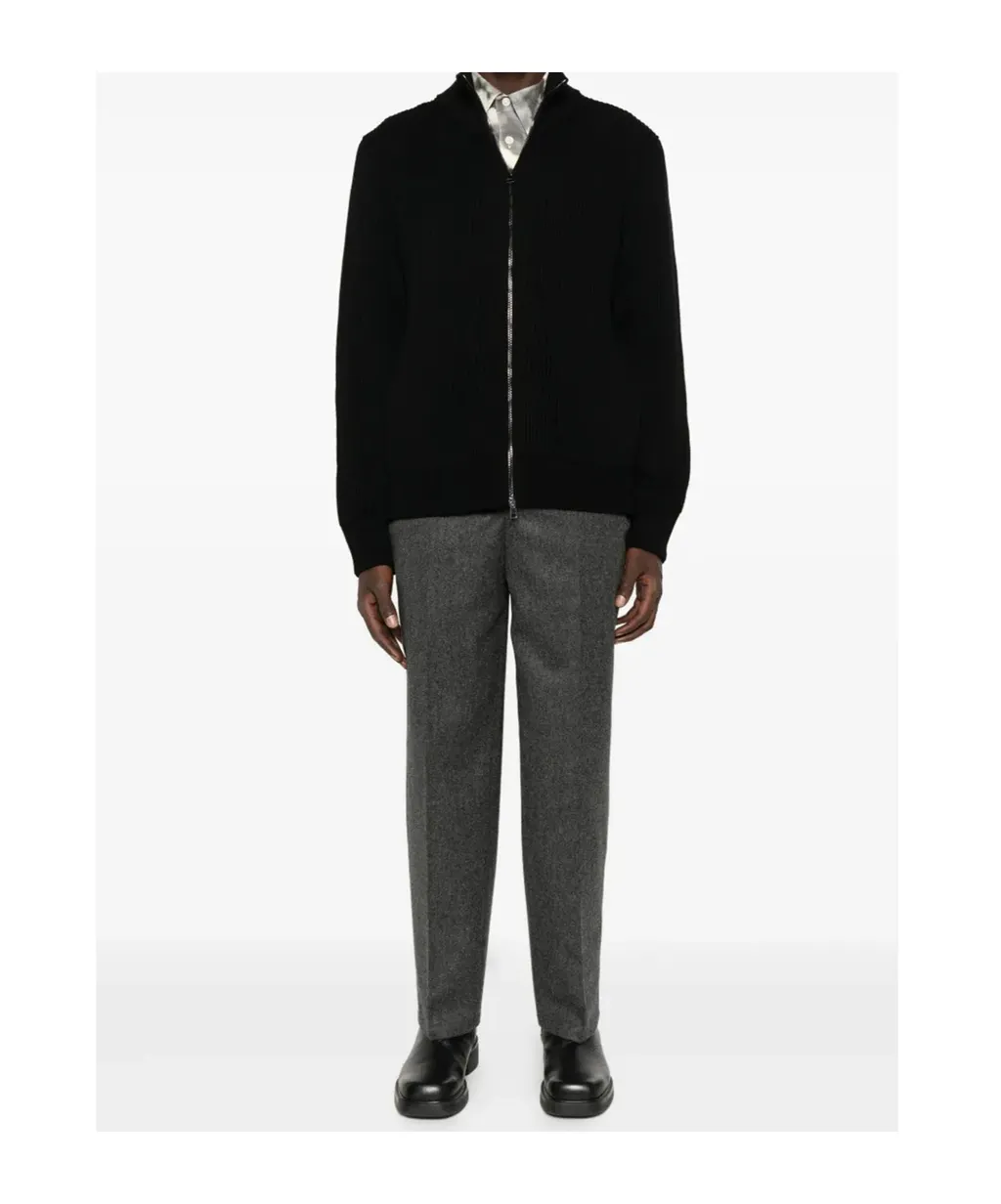 Zippered Ribbed Sweater