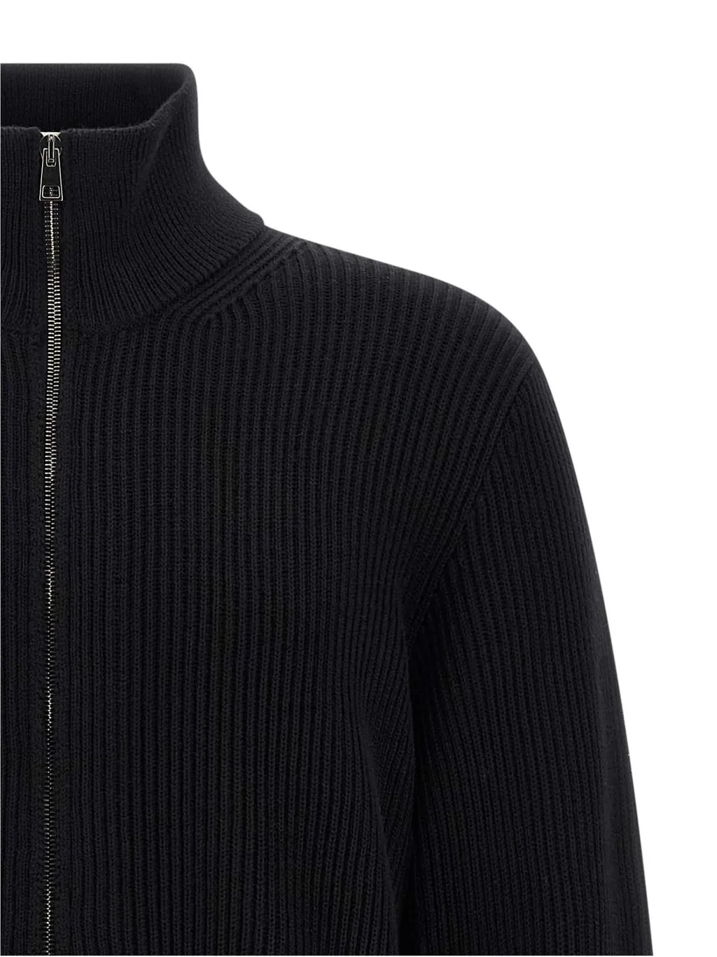 Zippered Ribbed Sweater