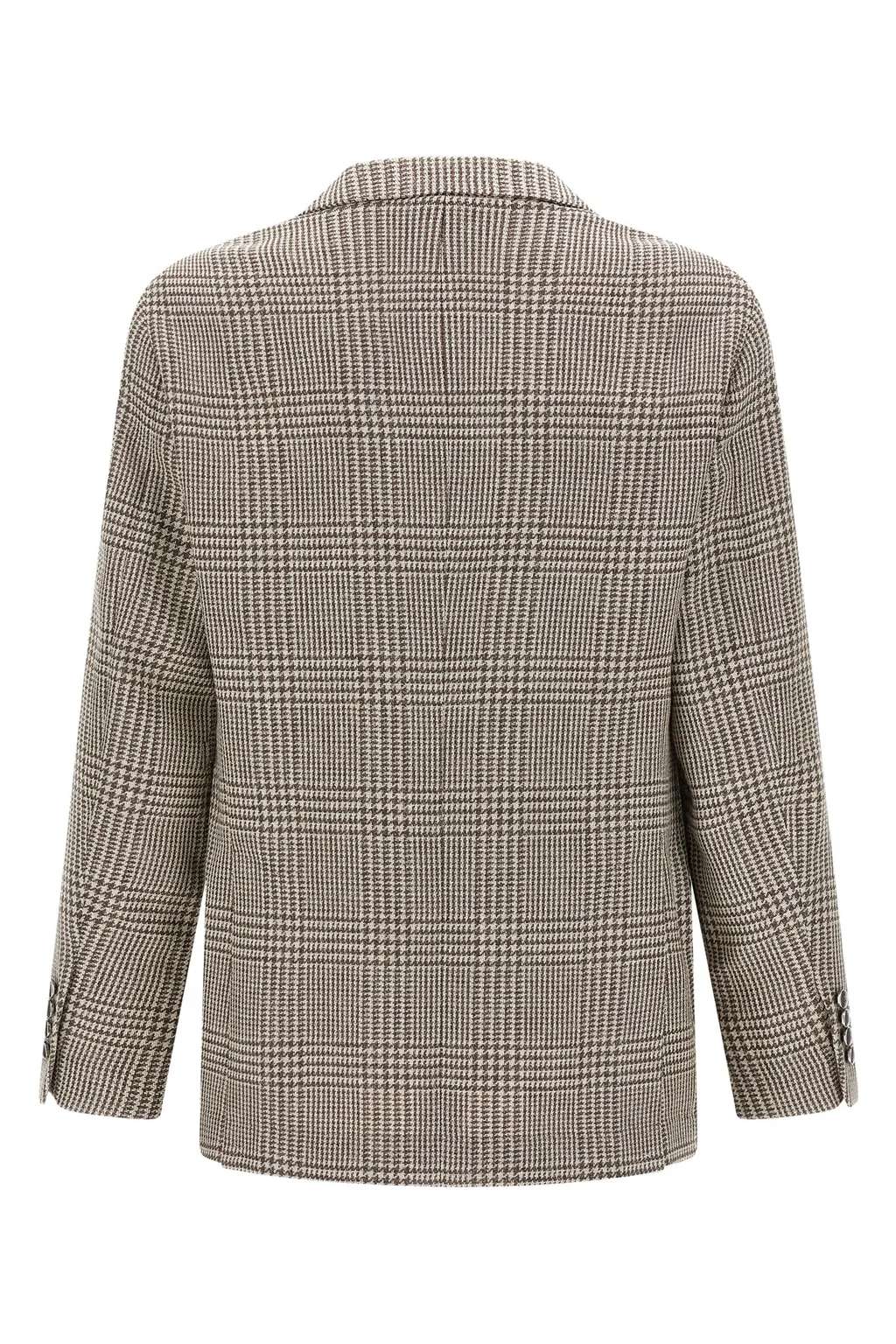 Houndstooth Check Single-Breasted Blazer