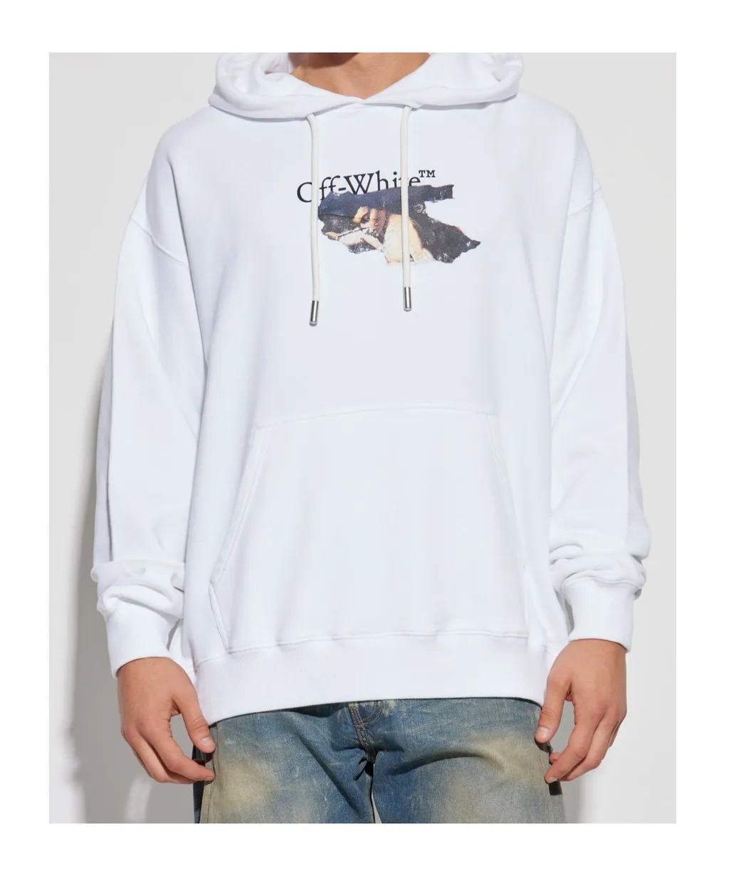 Off-White Logo Printed Drawstring Hoodie
