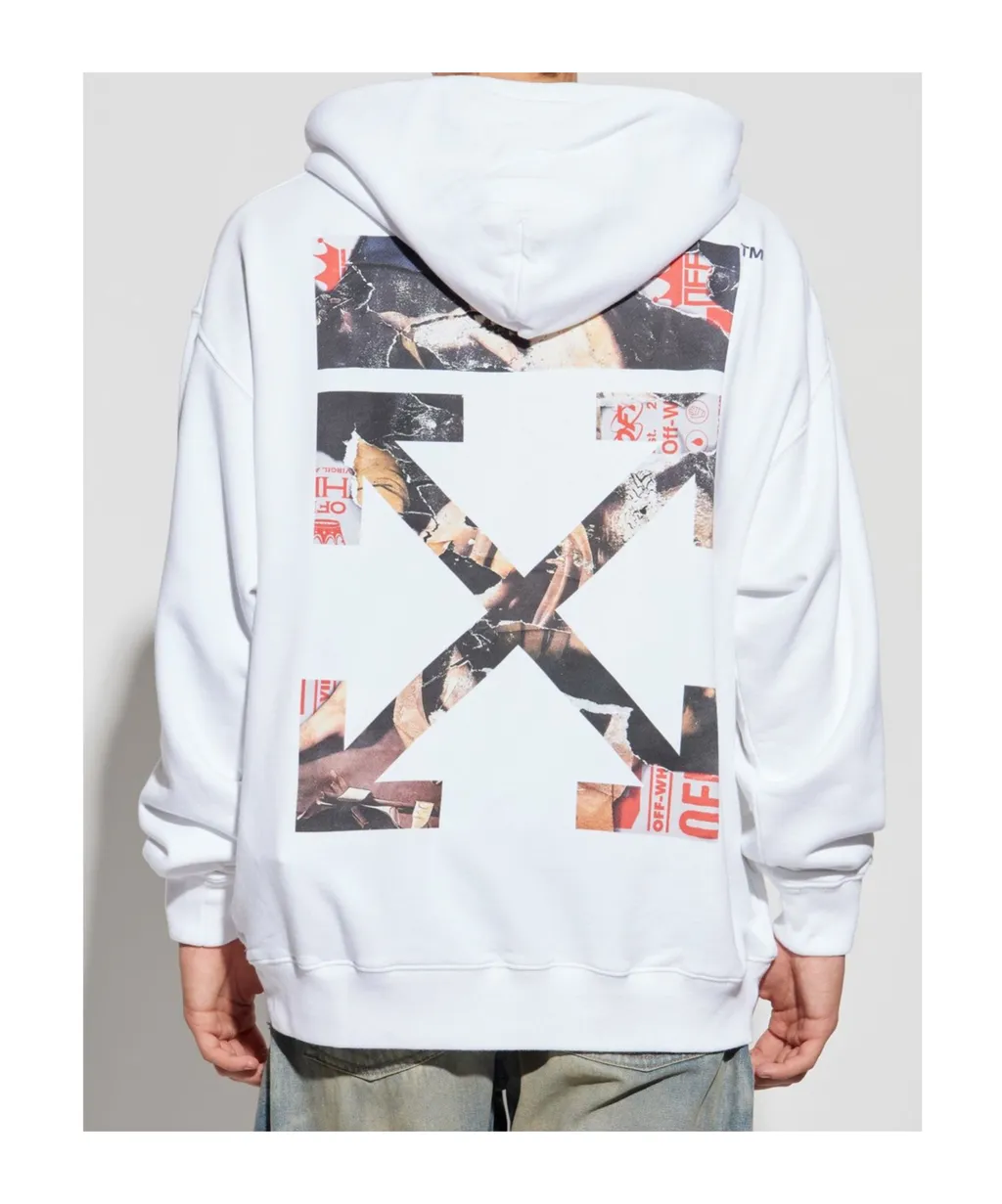 Off-White Logo Printed Drawstring Hoodie
