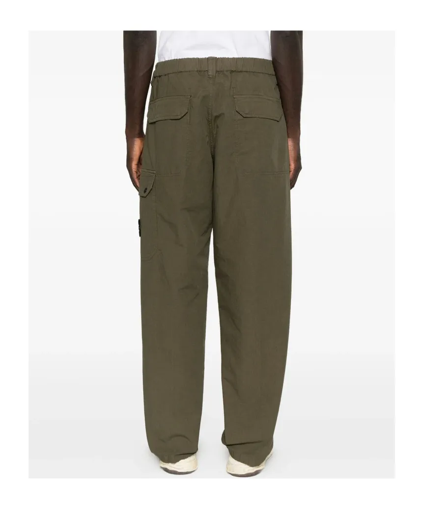 Stone Island Logo Patch Straight-Leg Cargo Pants