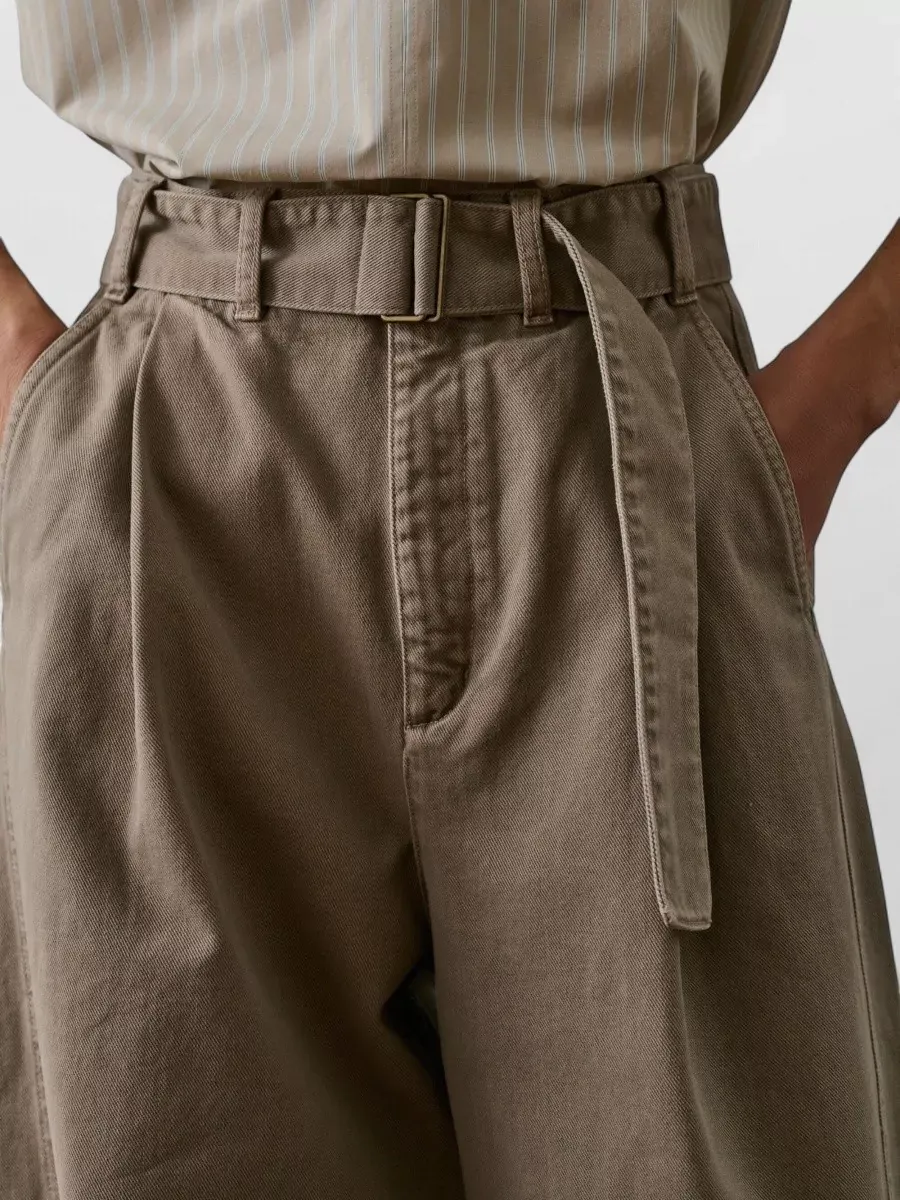 High Waist Wide Leg Trousers With Pleats
