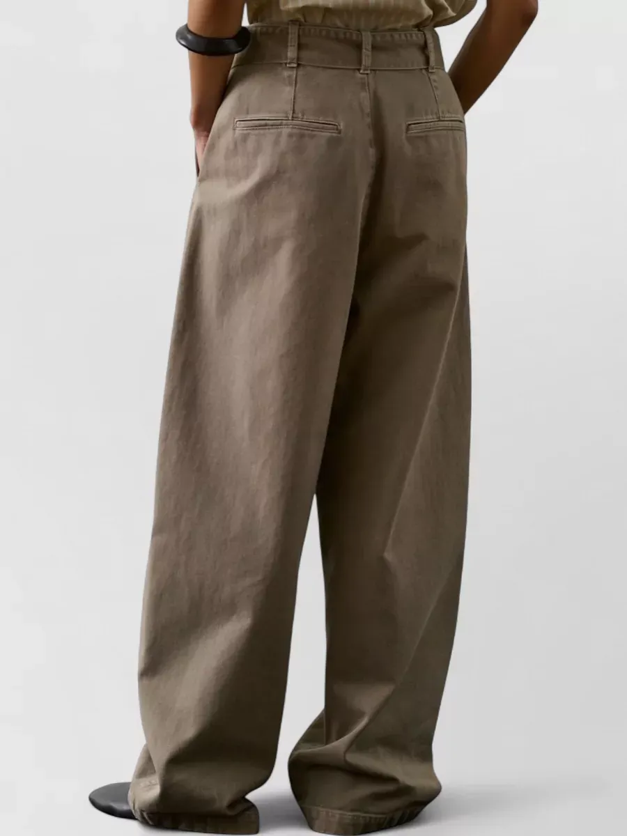 High Waist Wide Leg Trousers With Pleats