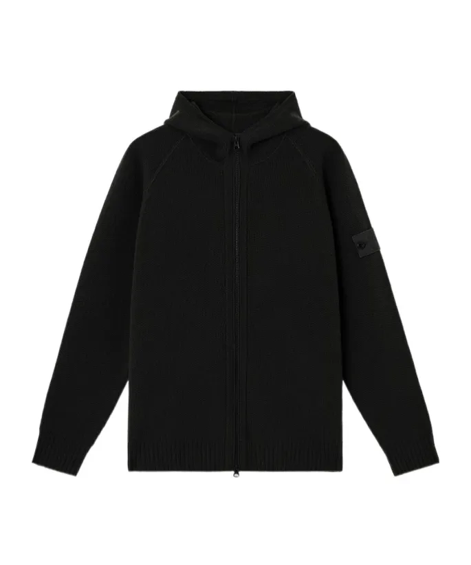 Stone Island Logo Patch Zip-Up Hoodie