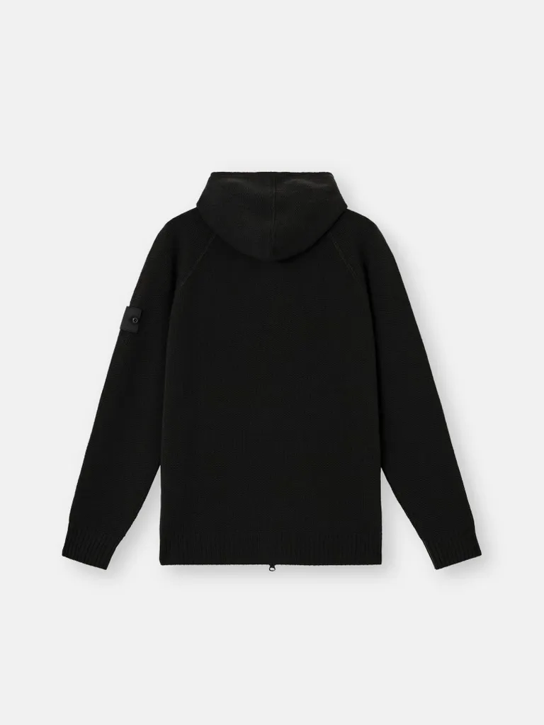 Stone Island Logo Patch Zip-Up Hoodie