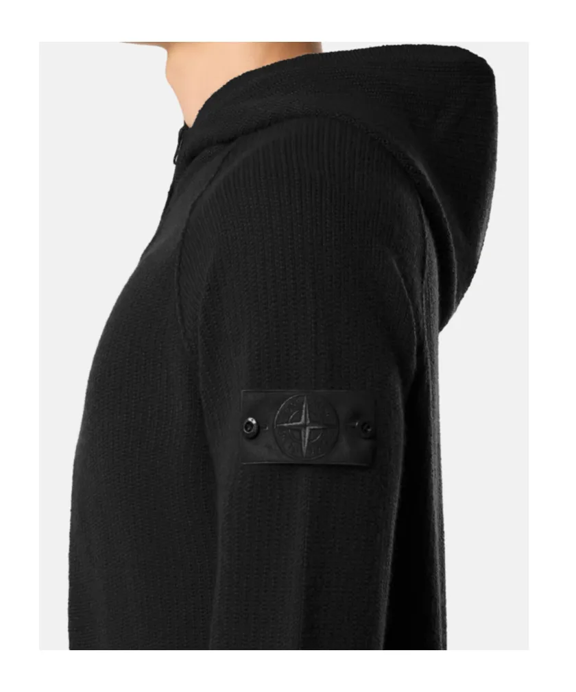 Stone Island Logo Patch Zip-Up Hoodie