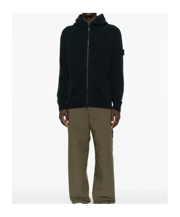 Stone Island Hooded Zip-Up Jumper