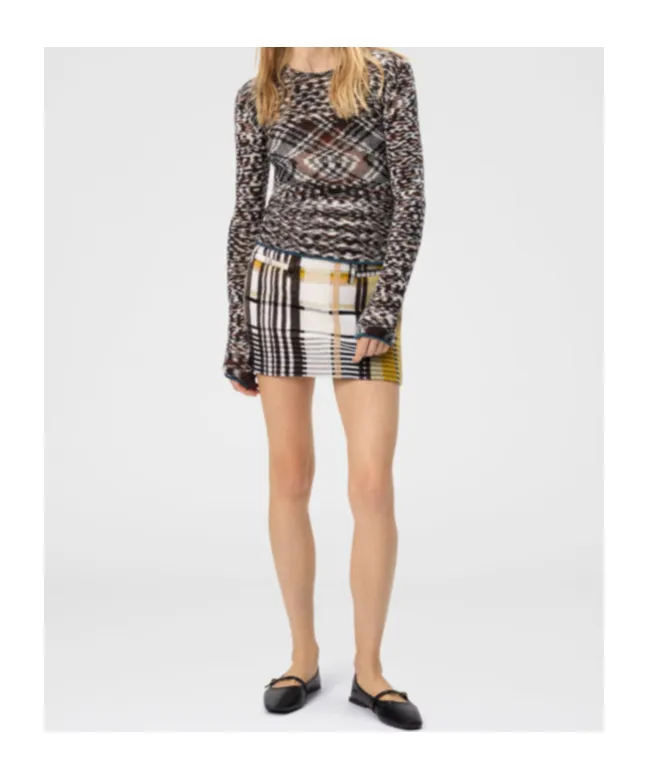 Mini Skirt With Pockets And Check Pattern