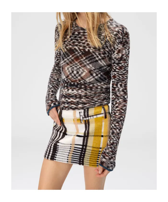 Mini Skirt With Pockets And Check Pattern