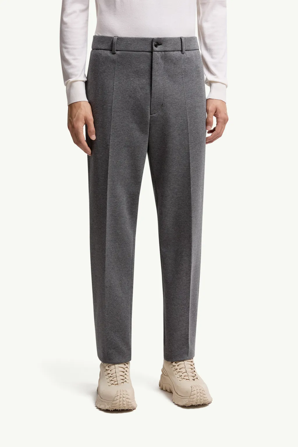 Cotton Blend Tailored Pants