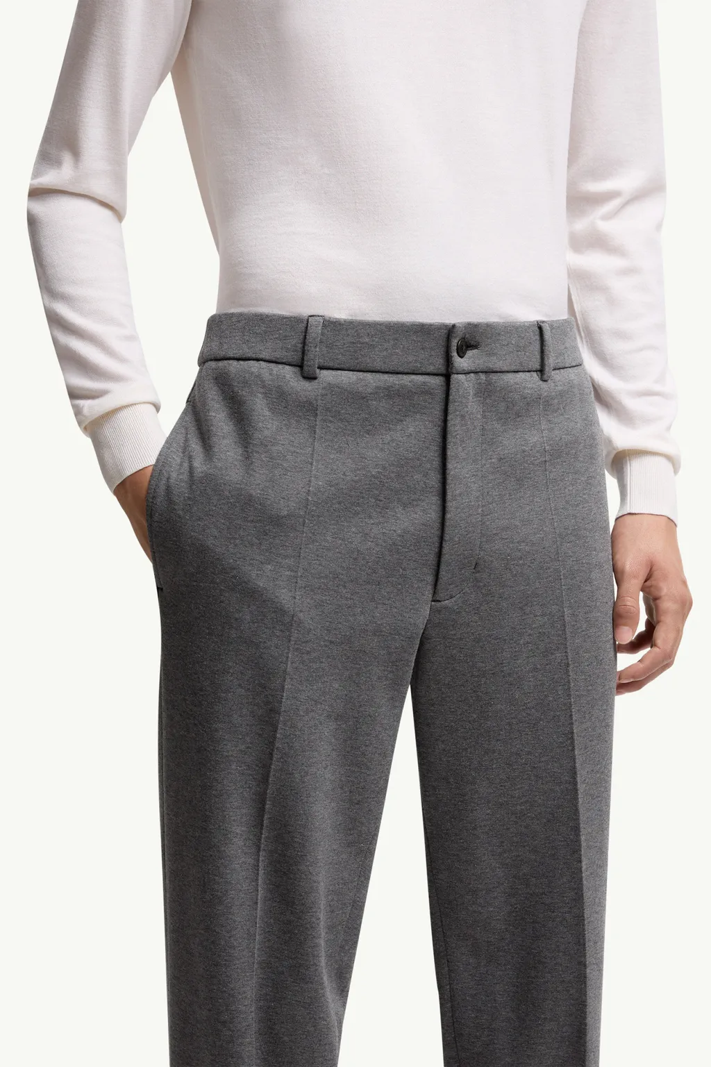 Cotton Blend Tailored Pants