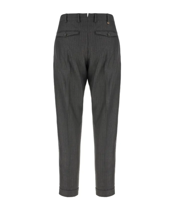 Pinstripe Pleated Trousers