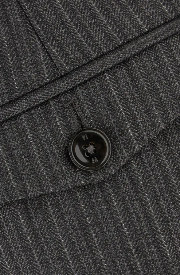 Pinstripe Pleated Trousers