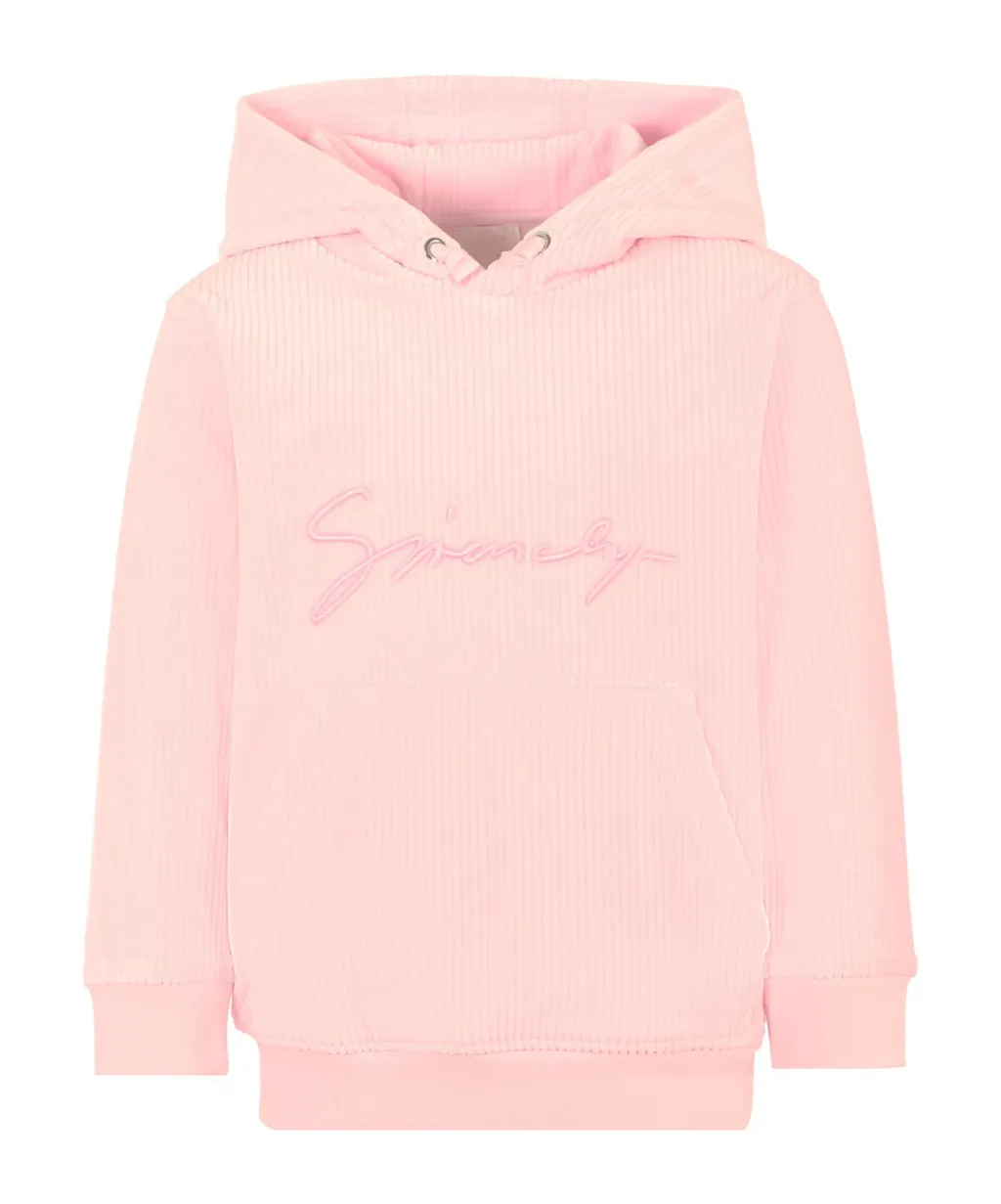 Givenchy Kids Logo Embroidered Drawstring Corduroy Hoodie