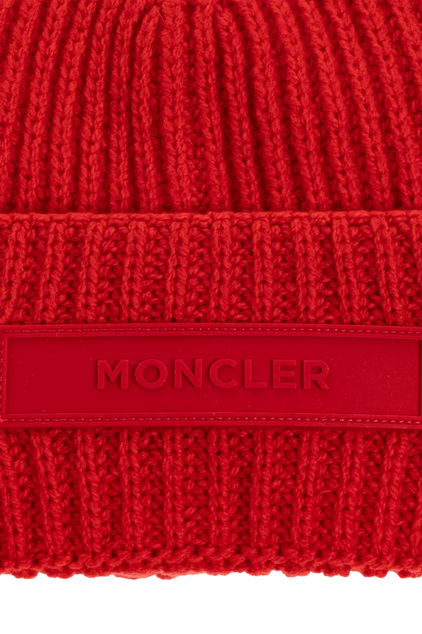 Ribbed Logo-Plaque Beanie