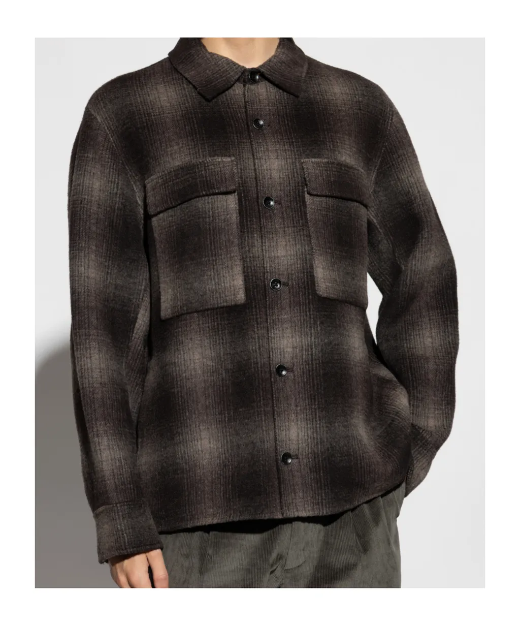 Long-Sleeved Plaid Shirt