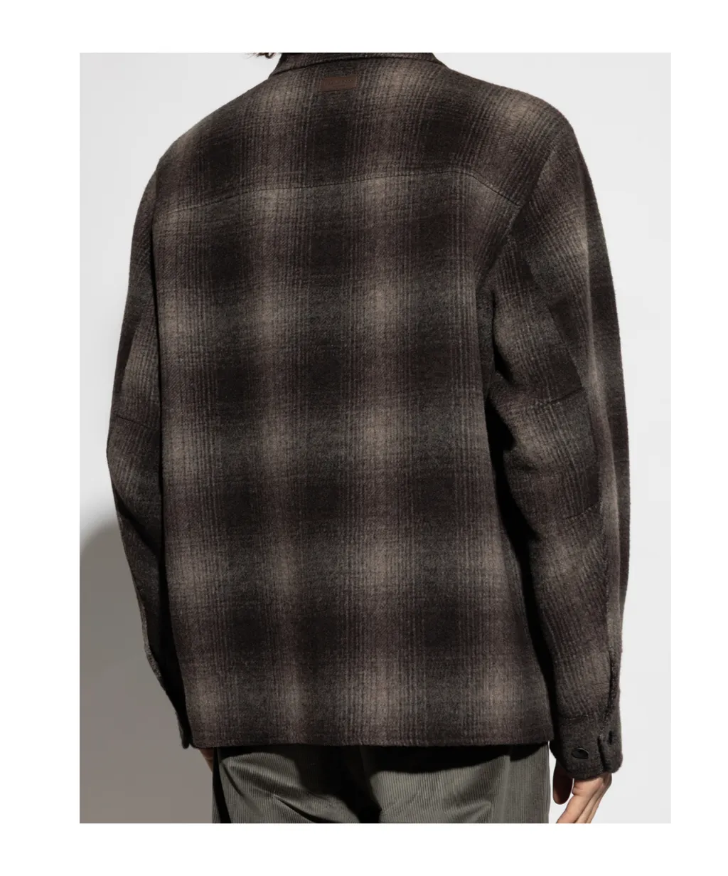Long-Sleeved Plaid Shirt