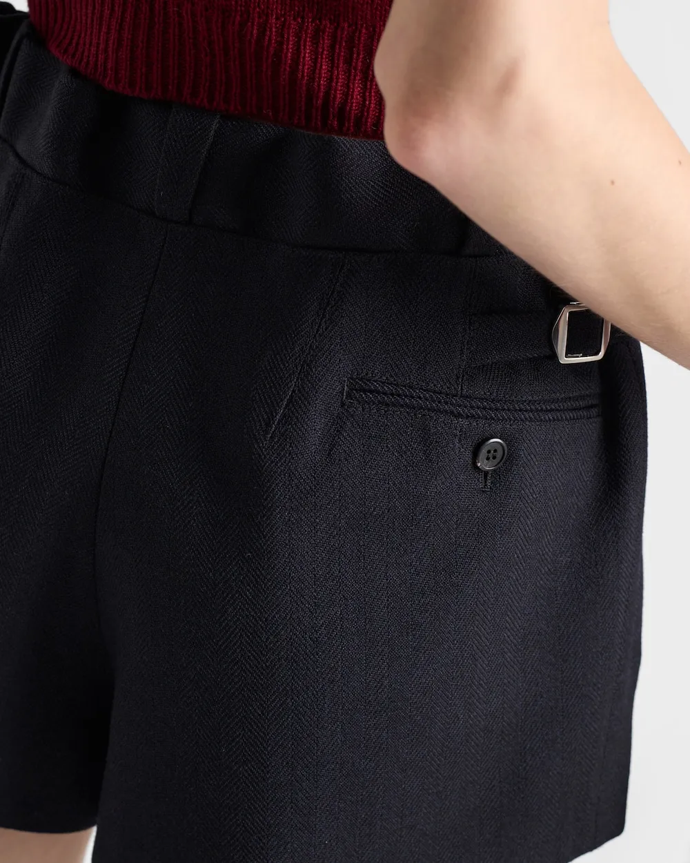Prada Chevron Pleated Shorts