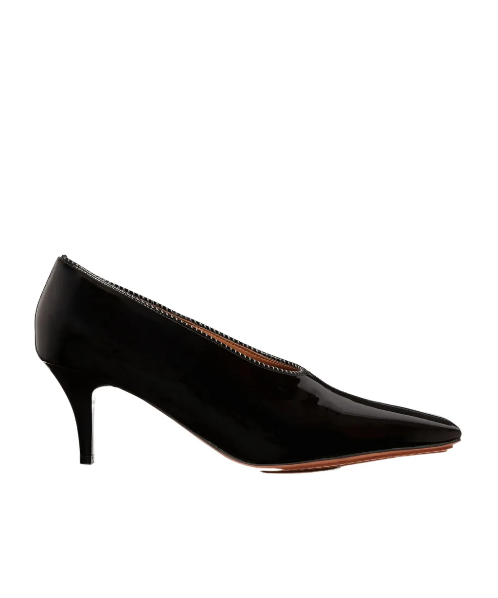 Stella Mccartney Square-Toe Patent Kitten Heels