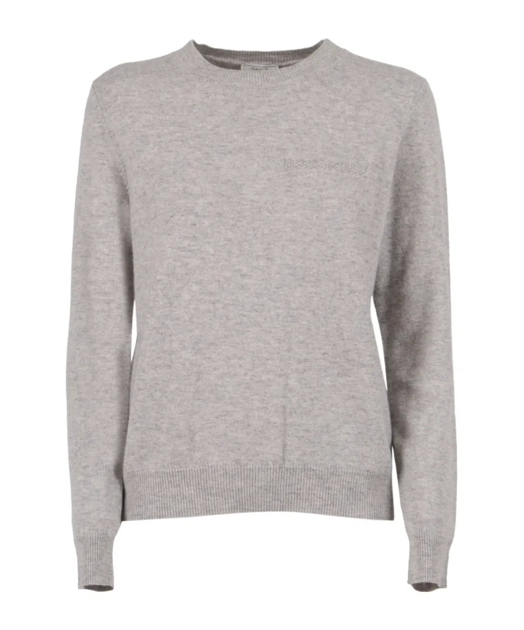 Embroidered-Detail Crew-Neck Sweater