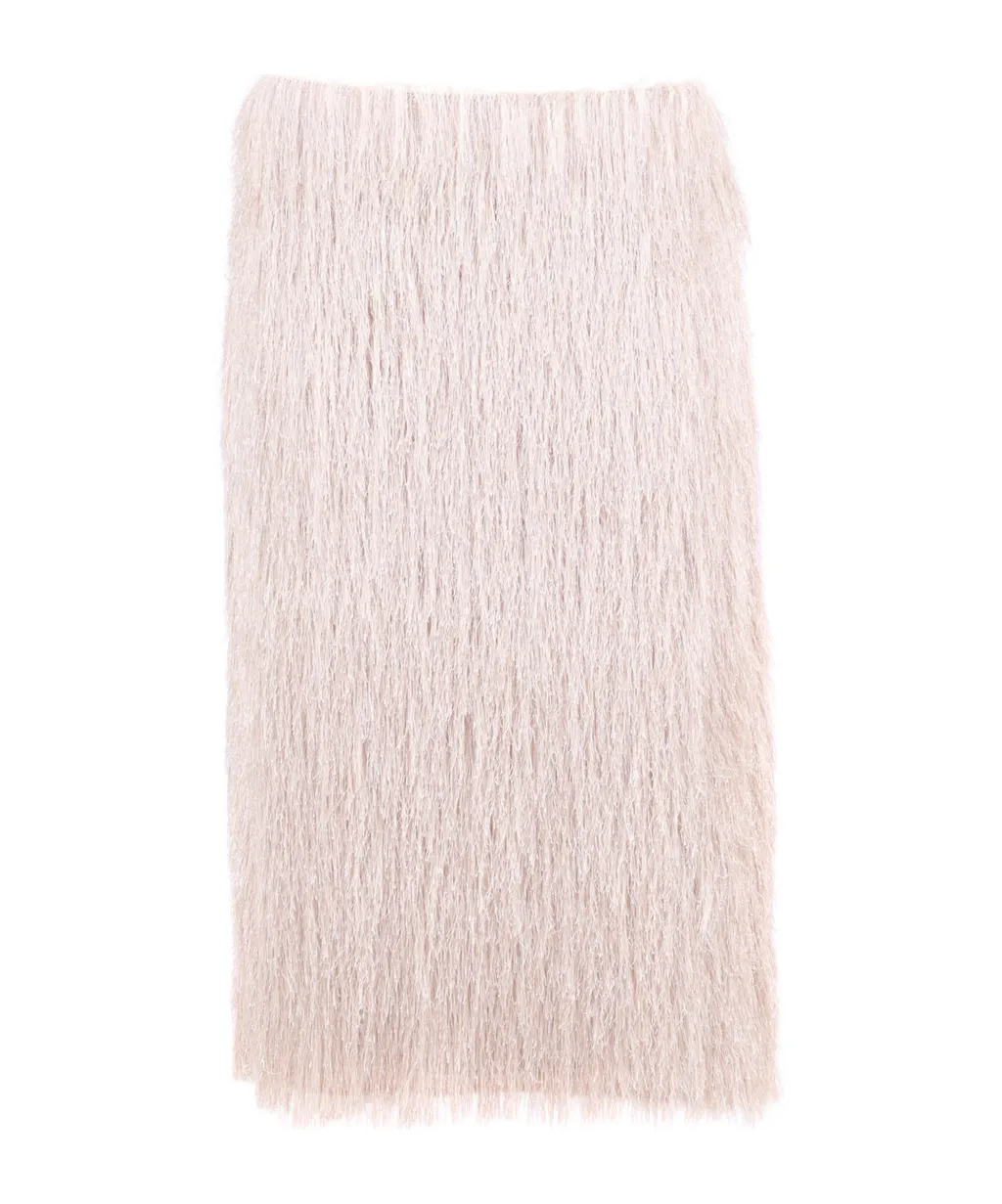 Peserico Fringe-Detail Metallic Midi Skirt