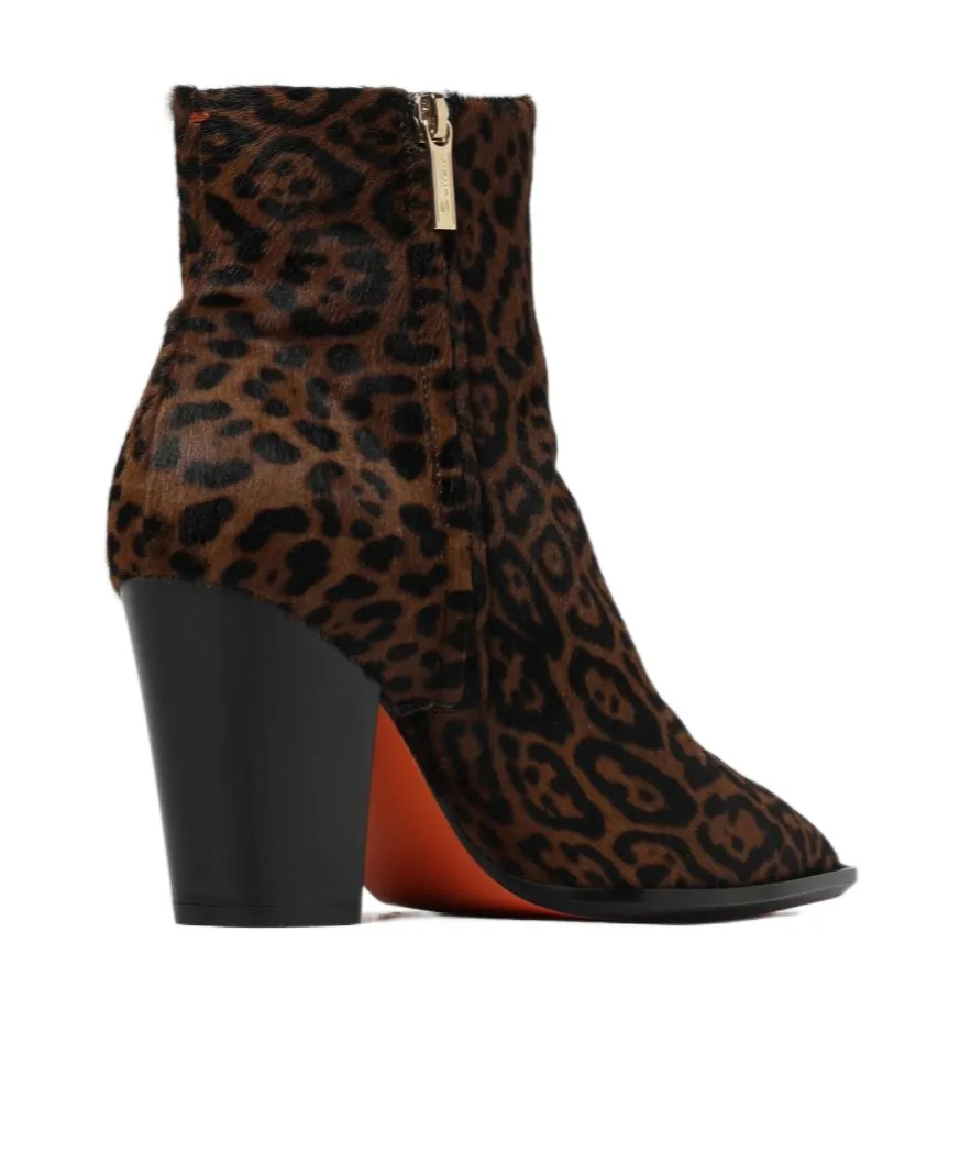 Leopard-Print Block-Heel Ankle Boots
