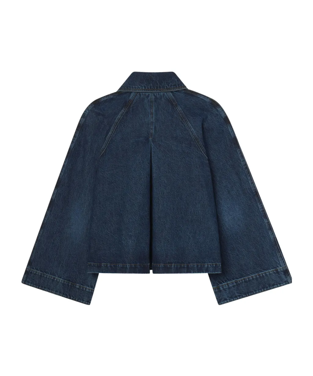 Button-Front Denim Jacket