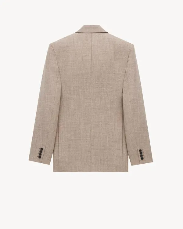 Saint Laurent Double-Breasted Long-Sleeved Jacket