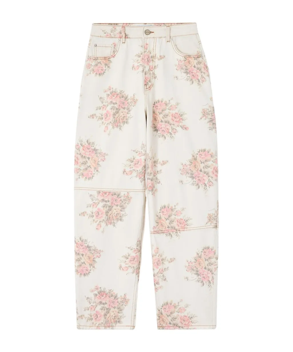 Floral Printed Stary Jeans