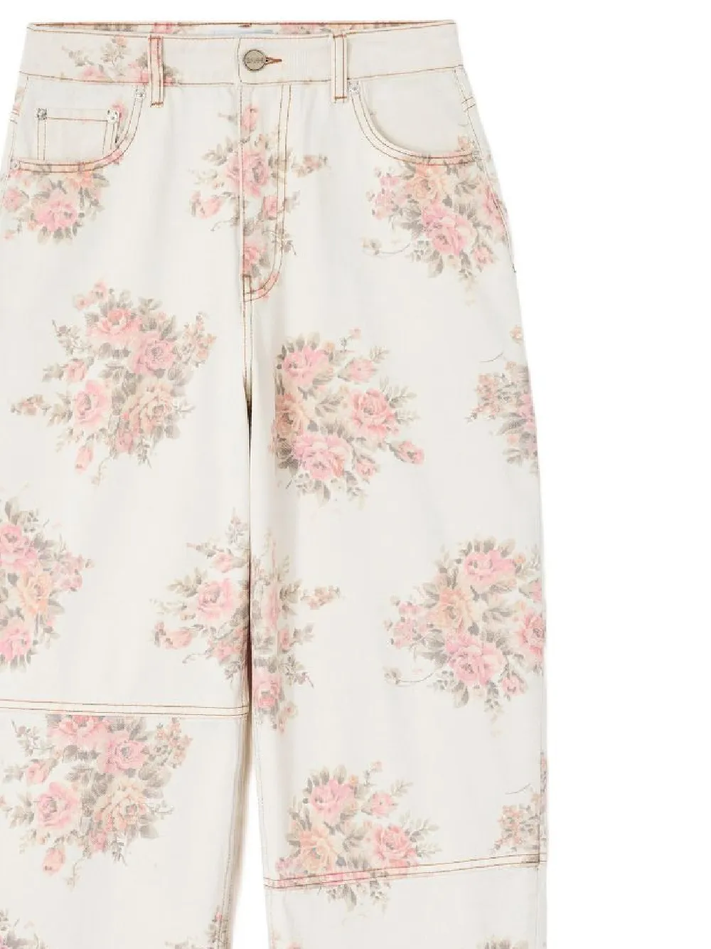 Floral Printed Stary Jeans